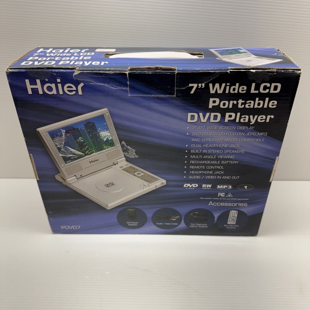 Haier Portable DVD Player 7 in LCD TFT Screen PDVD770 w Accessories Remote